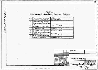 Состав альбома. Типовой проект 901-1-34.86Альбом 10 Спецификация оборудования