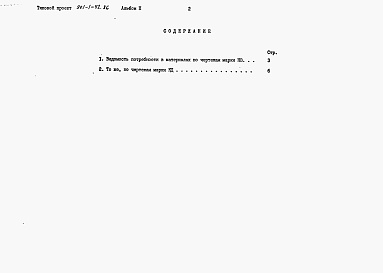 Состав альбома. Типовой проект 901-1-42.86Альбом 2 Ведомости потребности в материалах