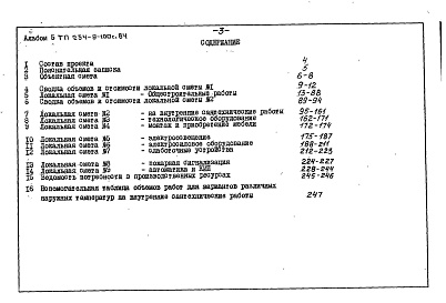 Состав альбома. Типовой проект 254-9-100с.84Альбом 5 Сметы    
