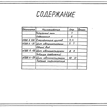 Состав фльбома. Серия 7.406-4 УстановкиАльбом 3 Тепловой контроль и автоматика. Чертежи задания заводу-изготовителю