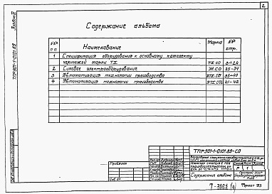 Состав альбома. Типовой проект 901-1-0101.89Альбом 4 Спецификация оборудования