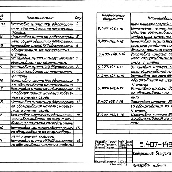 Состав фльбома. Серия 5.407-148 УстановкаВыпуск 1 Узлы и изделия. Рабочие чертежи