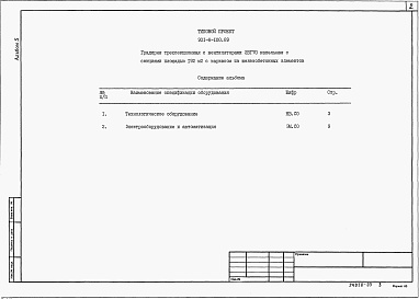 Состав альбома. Типовой проект 901-6-100.89Альбом 5 Спецификации оборудования.    