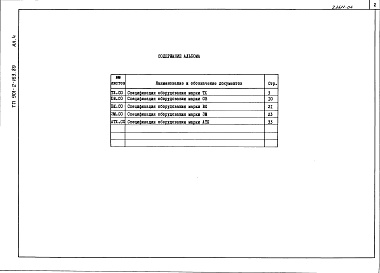 Состав альбома. Типовой проект 901-2-165.89Альбом 4 Спецификации оборудования.           	            