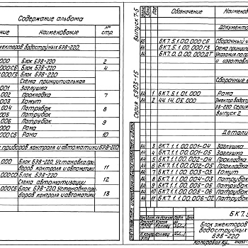 Состав фльбома. Серия 5.903-15 БлокиВыпуск 7-5 Блок эжектора водоструйного БЭВ-220. Рабочие чертежи