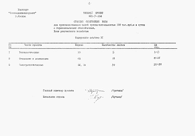 Состав альбома. Типовой проект 901-3-126Альбом 11 Блок реагентного хозяйства: Заказные спецификации.