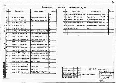 Состав альбома. Типовой проект 901-6-58Альбом 7 Чертежи элементов конструкций и изделий