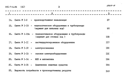 Состав альбома. Типовой проект 901-7-4.84Альбом 11 Сметы.
