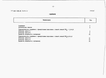 Состав альбома. Типовой проект 820-1-094.89Альбом 6  Гидрометрические сооружения с прямоугольным водосливом с тонкой стенкой. Сметы. Ведомости потребности в материалах     