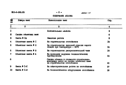 Состав альбома. Типовой проект 902-2-363.83 Альбом 11 Сметы