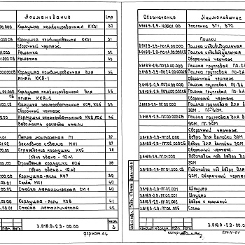 Состав фльбома. Серия 3.818.9-2 ТехнологическиеВыпуск 9 Кормушки и поилки для овец и коз. Рабочие чертежи