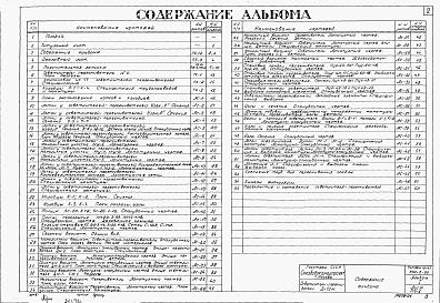 Состав альбома. Типовой проект 902-2-92Альбом 1 Пояснительная записка. Строительная технологическая и механическая части