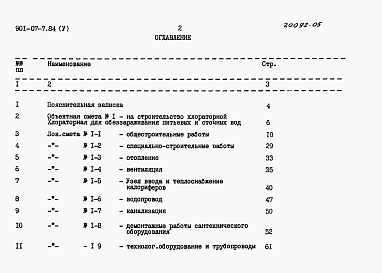 Состав альбома. Типовой проект 901-07-7.84Альбом 5 Сметы.  