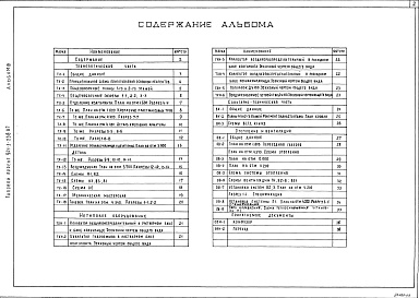 Состав альбома. Типовой проект 901-3-238.87Альбом 3 Технологическая и санитарно-техническая части  