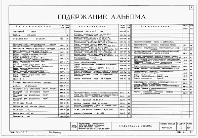 Состав альбома. Типовой проект 901-5-22/70Альбом 1 Рабочие чертежи    
