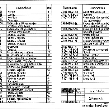 Состав фльбома. Серия 5.407-138 ВоздушныеВыпуск 2 Изделия. Рабочие чертежи