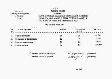 Состав альбома. Типовой проект 901-2-83Альбом 7 Заказные спецификации