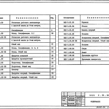 Состав фльбома. Серия 5.904-56 УстановкаВыпуск 3 Установка рабочего вентилятора с высотой шахты до 8 м. Рабочие чертежи