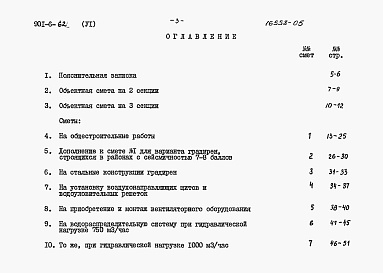 Состав альбома. Типовой проект 901-6-62Альбом 6 Сметы