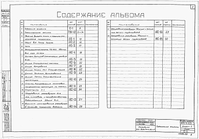 Состав альбома. Типовой проект 901-4-23Альбом 2 Строительная часть и оборудование (для площадок с грунтовыми водами)