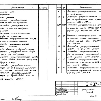 Состав фльбома. Серия 5.407-43 УстановкаВыпуск 1 Рабочие чертежи