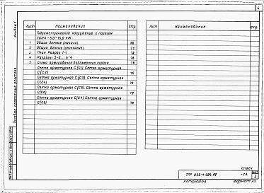 Состав альбома. Типовой проект 820-1-094.89Альбом 1  Гидрометрические сооружения с порогом . Пояснительная записка Конструкции  железобетонные     