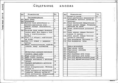 Состав альбома. Типовой проект 244-1-48Альбом 3 Электроосвещение и силовое электрооборудование. Автоматизация сантехнических устройтв. Связь и сигнализация