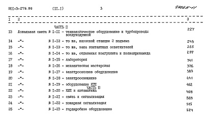 Состав альбома. Типовой проект 901-3-276.89Альбом 11 Сметы. Часть 1, часть 2, часть 3