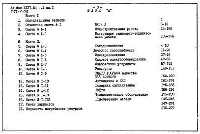 Состав альбома. Типовой проект A-III-88Альбом 26 Сметы Части 1, 2 (Блок А), часть 3 (Блок Б) Часть 4 (Блок В)