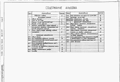 Состав альбома. Типовой проект 901-07-10.84Альбом 5 Архитектурно-строительная часть     