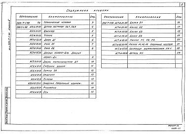Состав альбома. Типовой проект 289-7-1.90Альбом 2 Изделия.     