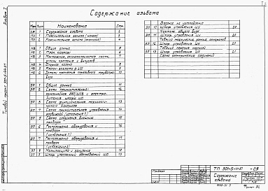 Состав альбома. Типовой проект 901-5-44.87Альбом 1 Технологическая и электротехническая части    