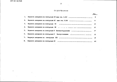Состав альбома. Типовой проект 264-20-98.13.88Альбом 6 Ведомости потребности в материалах 