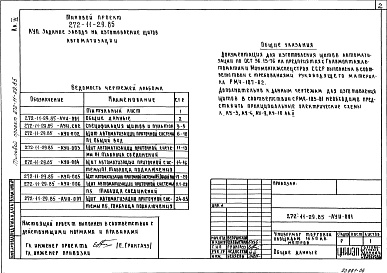 Состав альбома. Типовой проект 272-11-29.85Альбом 4 Задание заводу на изготовление щитов автоматизации     