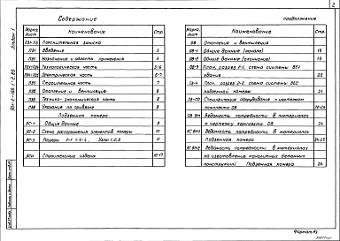 Состав альбома. Типовой проект 901-2-166.2.89Альбом 1 Пояснительная записка.  Архитектурно-строительные решения (подземная камера). Строительные изделия. Отопление и вентиляция. Спецификации оборудования.  Ведомости потребности в материалах
