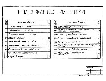 Состав альбома. Типовой проект 902-2-433.87Альбом 2 Часть 2 Трехсекционная камера