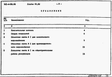 Состав альбома. Типовой проект 901-4-59.83Альбом 7 Сметы    