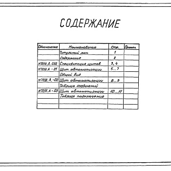 Состав фльбома. Серия 7.406-4 УстановкиАльбом 4 Тепловой контроль и автоматика. Чертежи задания заводу-изготовителю.