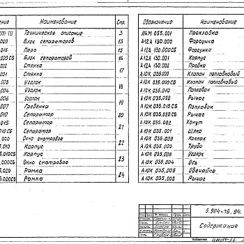 Состав фльбома. Серия 5.904-75.94 КамерыВыпуск 1-35 Унифицированные узлы. Рабочие чертежи