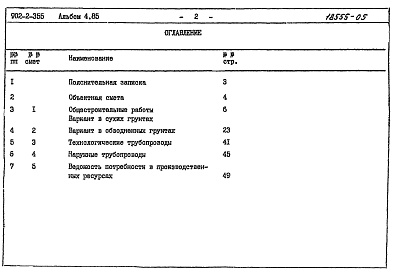 Состав альбома. Типовой проект 902-2-355Альбом 4.85 Сметы     