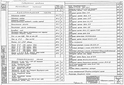 Состав альбома. Типовой проект 901-1-24Альбом 2 Архитектурно-строительная часть, отопление и вентиляция