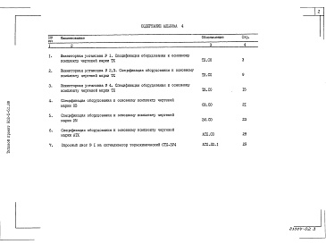 Состав альбома. Типовой проект 902-5-51.88Альбом 4 Спецификации оборудования    
