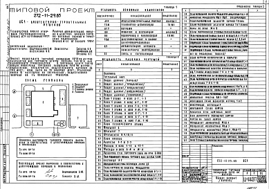 Состав альбома. Типовой проект 272-11-29.85Альбом 1 Архитектурно-строительные решения. Технология и механизация. Витражи     