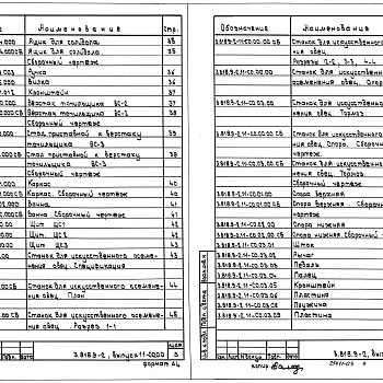 Состав фльбома. Серия 3.818.9-2 ТехнологическиеВыпуск 11 Технологическое оборудование и изделия подсобно-производственного назначения для овцеводческих и козоводческих зданий. Рабочие чертежи