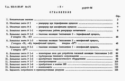 Состав альбома. Типовой проект 902-5-38.87Альбом 6 Сметы    