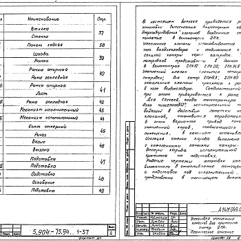 Состав фльбома. Серия 5.904-75.94 КамерыВыпуск 1-37 Установка утепленных клапанов для приточных камер 2ПК. Рабочие чертежи