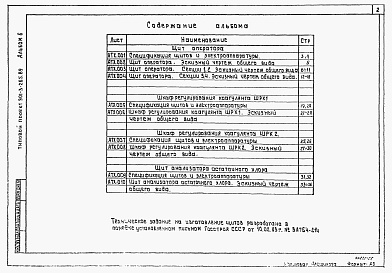 Состав альбома. Типовой проект 901-3-265.89Альбом 6 Задание заводу-изготовителю	