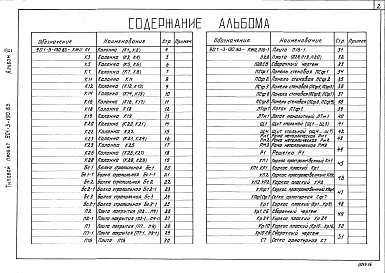 Состав альбома. Типовой проект 901-3-190.83Альбом 6 Строительные изделия 