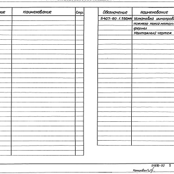 Состав фльбома. Серия 5.407-80 ПрокладкаВыпуск 1 Монтажные чертежи