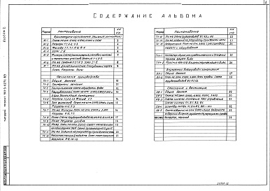 Состав альбома. Типовой проект 901-3-0271.89Альбом 2 Архитектурно строительные решения (рекомендации). Технологии производства. Внутренний водопровод и канализация. Отопление и вентиляция 